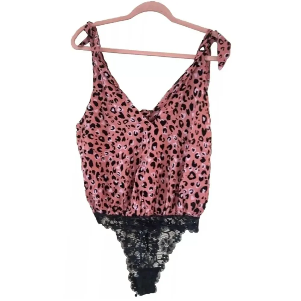Free People Bodysuit Bare It All In Rose Combo S